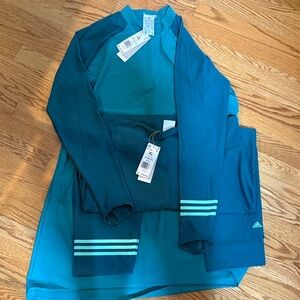 adidas Teal and Aqua Women's Swim Set XL /2XL